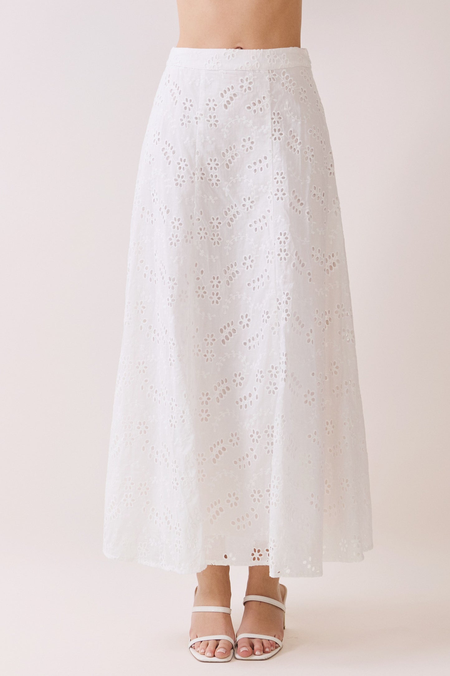 Eyelet Lace Maxi Skirt