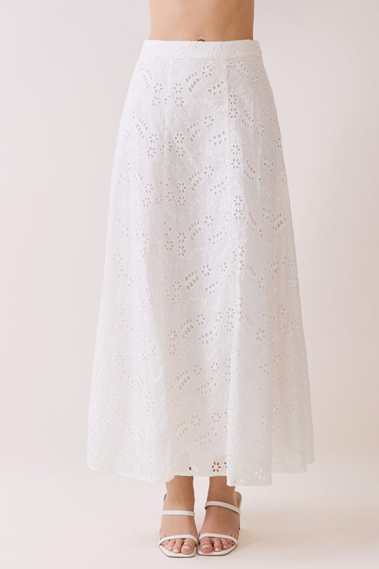 Eyelet Lace Maxi Skirt