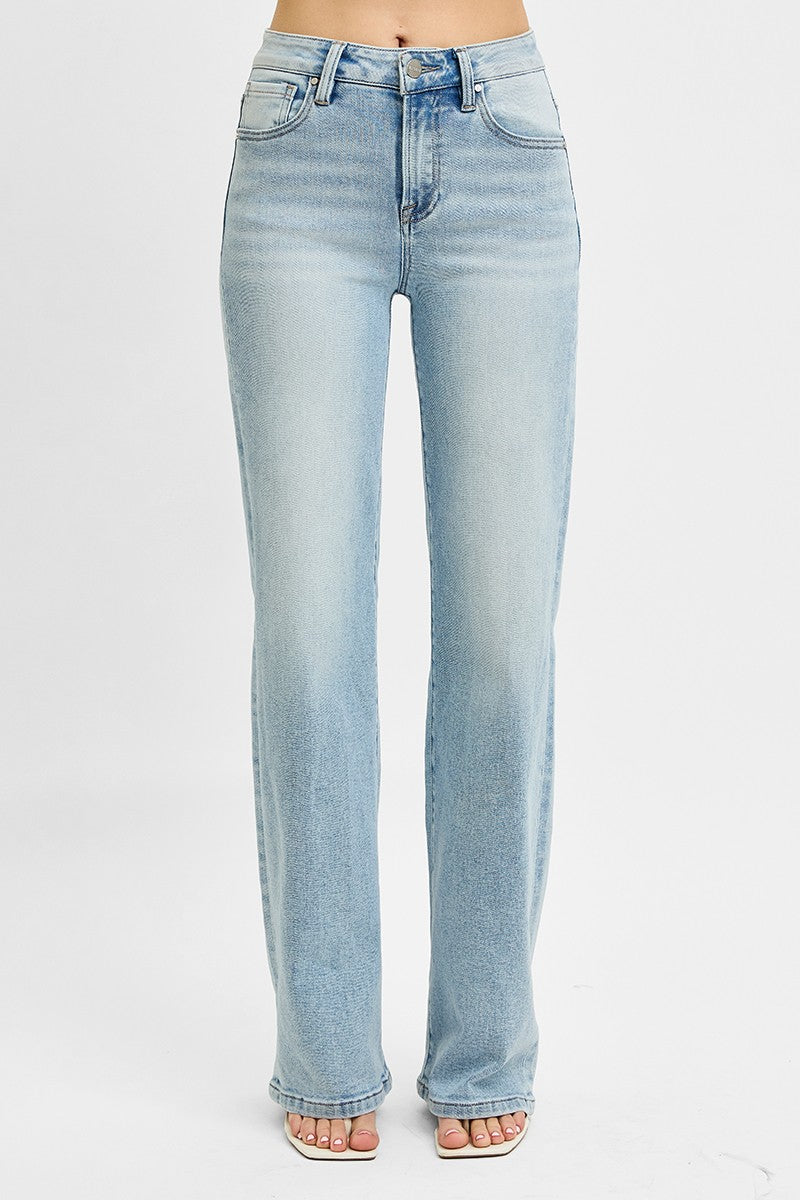 High-Rise Wide-Leg Risen Jeans