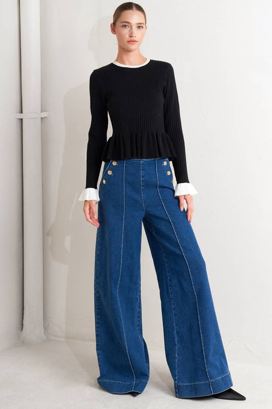 Wide Leg Denim Pant
