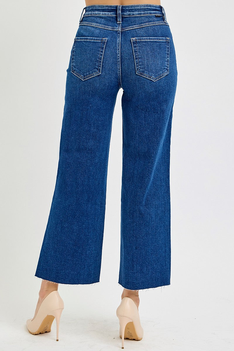 High Rise Wide Cropped Jean
