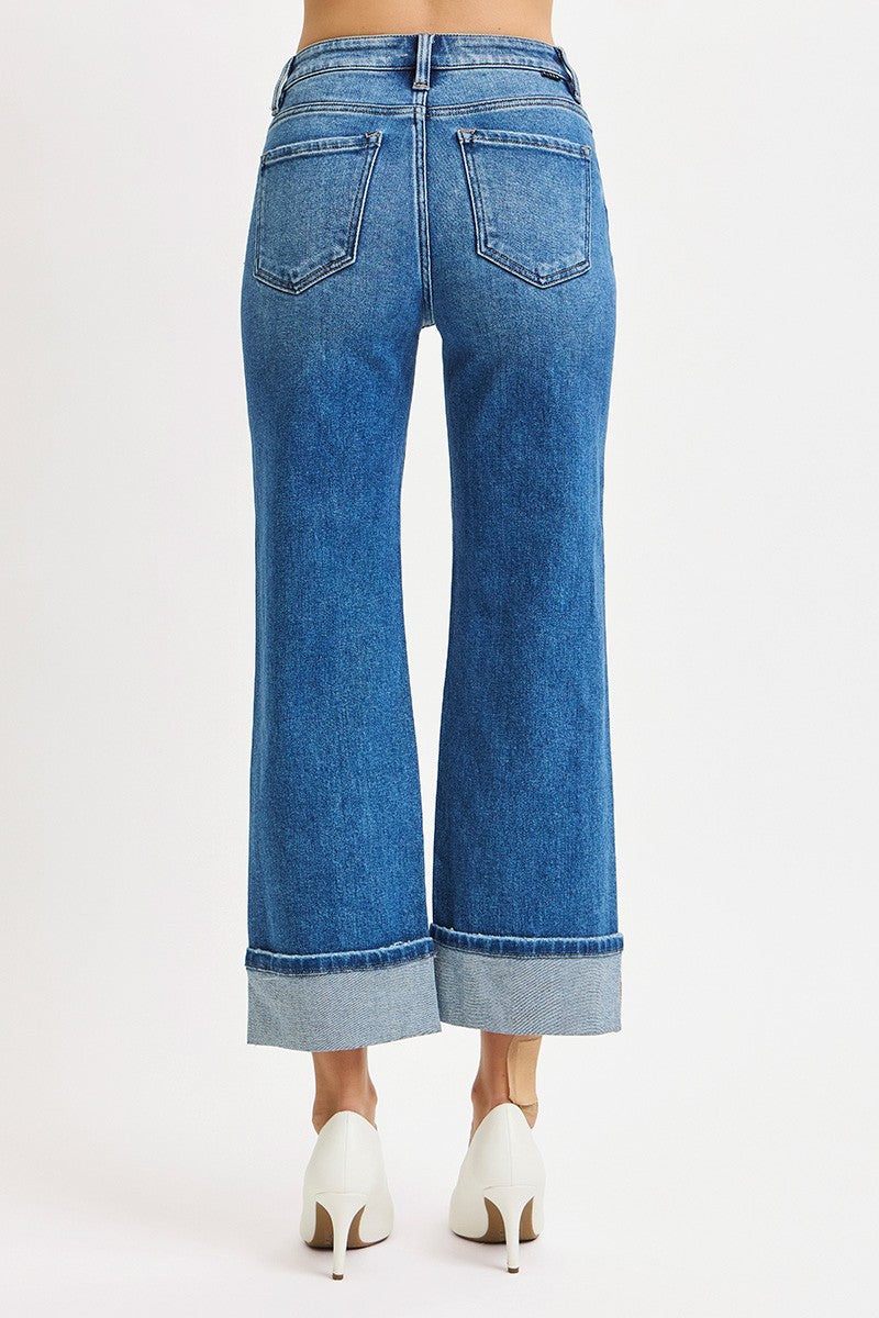 Cropped Straight Cuffed Jean