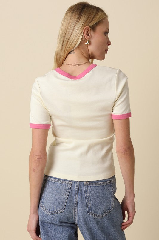 Contrast Trim Baby Tee