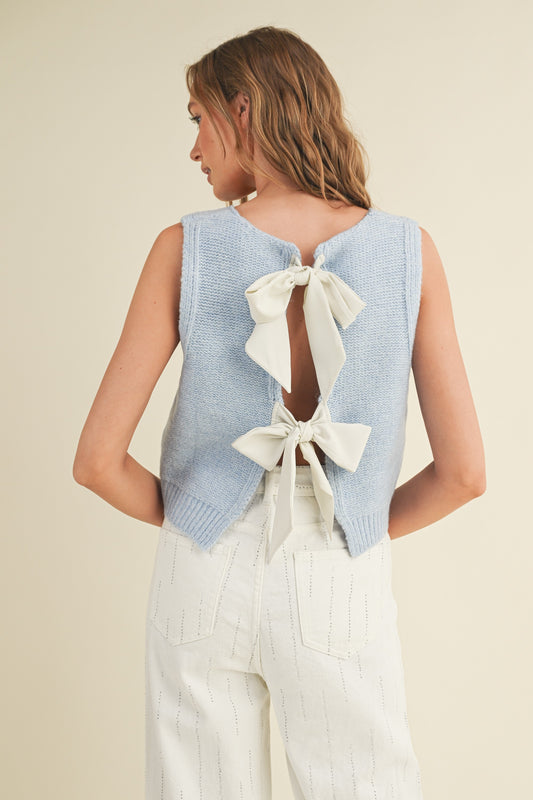 Back Bow Tie Sweater