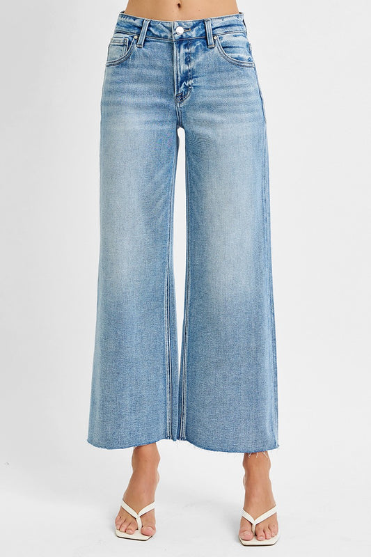 Mid Rise Wide Leg Jeans