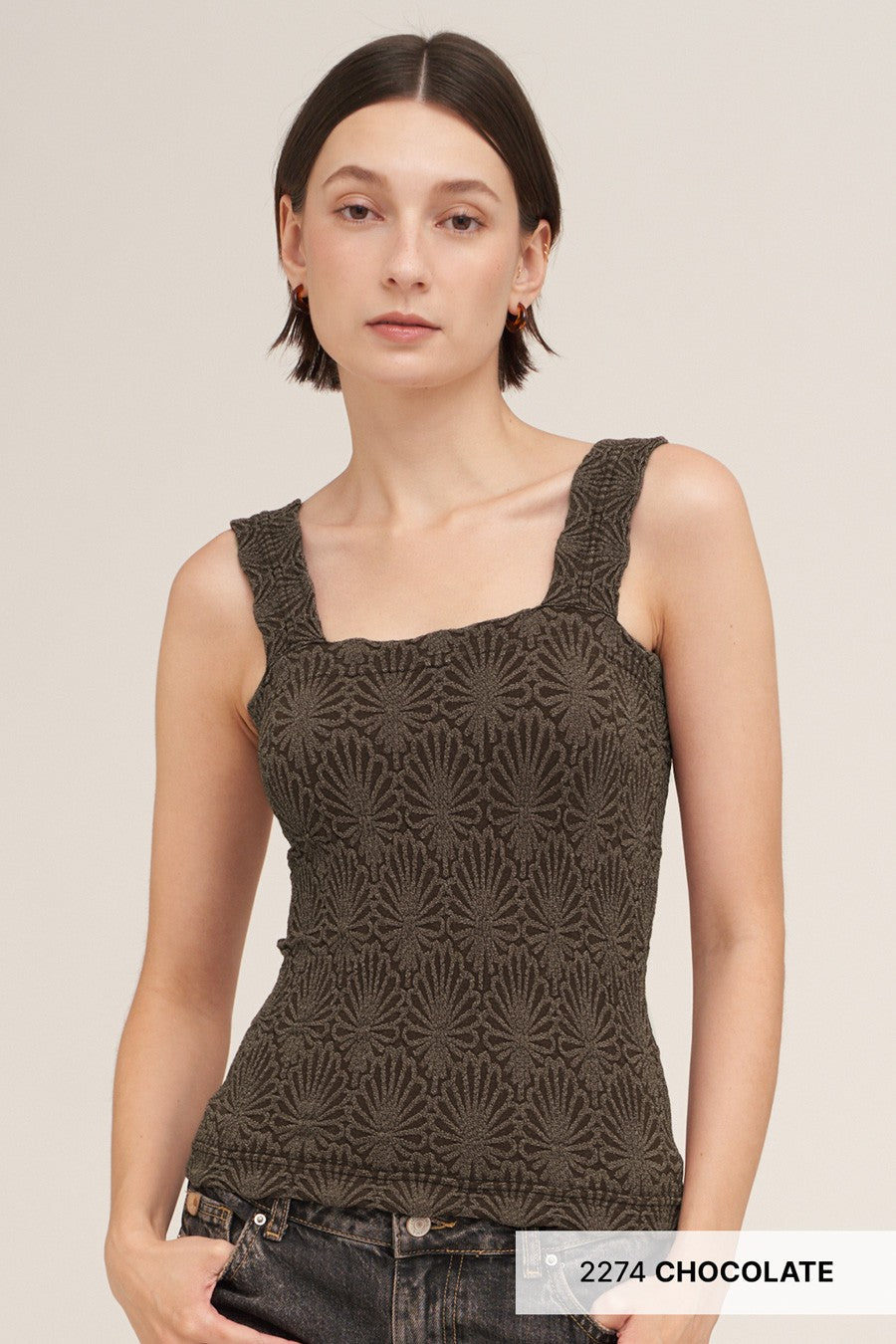 Lace Tank Square Neck