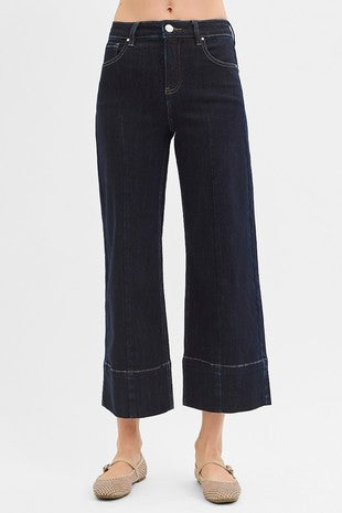 Tummy Control High Rise Crop Wide Jean