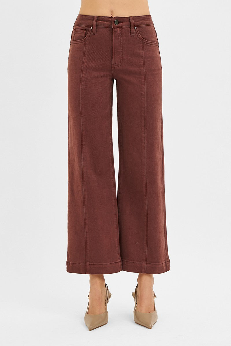 High Rise Crop Wide Leg Pants