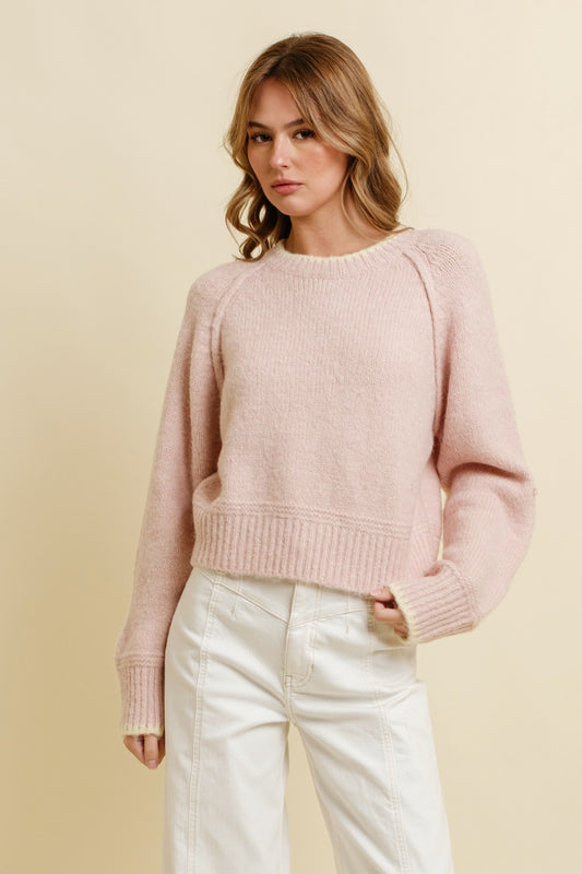 Rib Trim Pullover Sweater