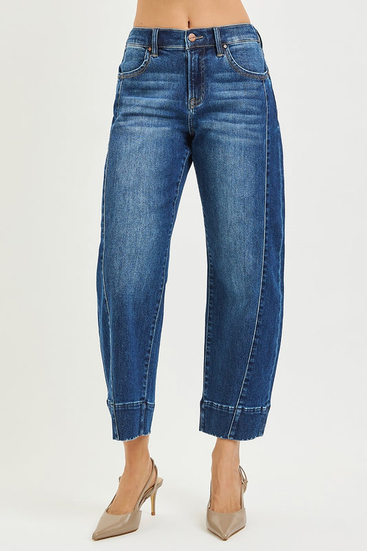 Slouchy Cropped Barrel Jeans