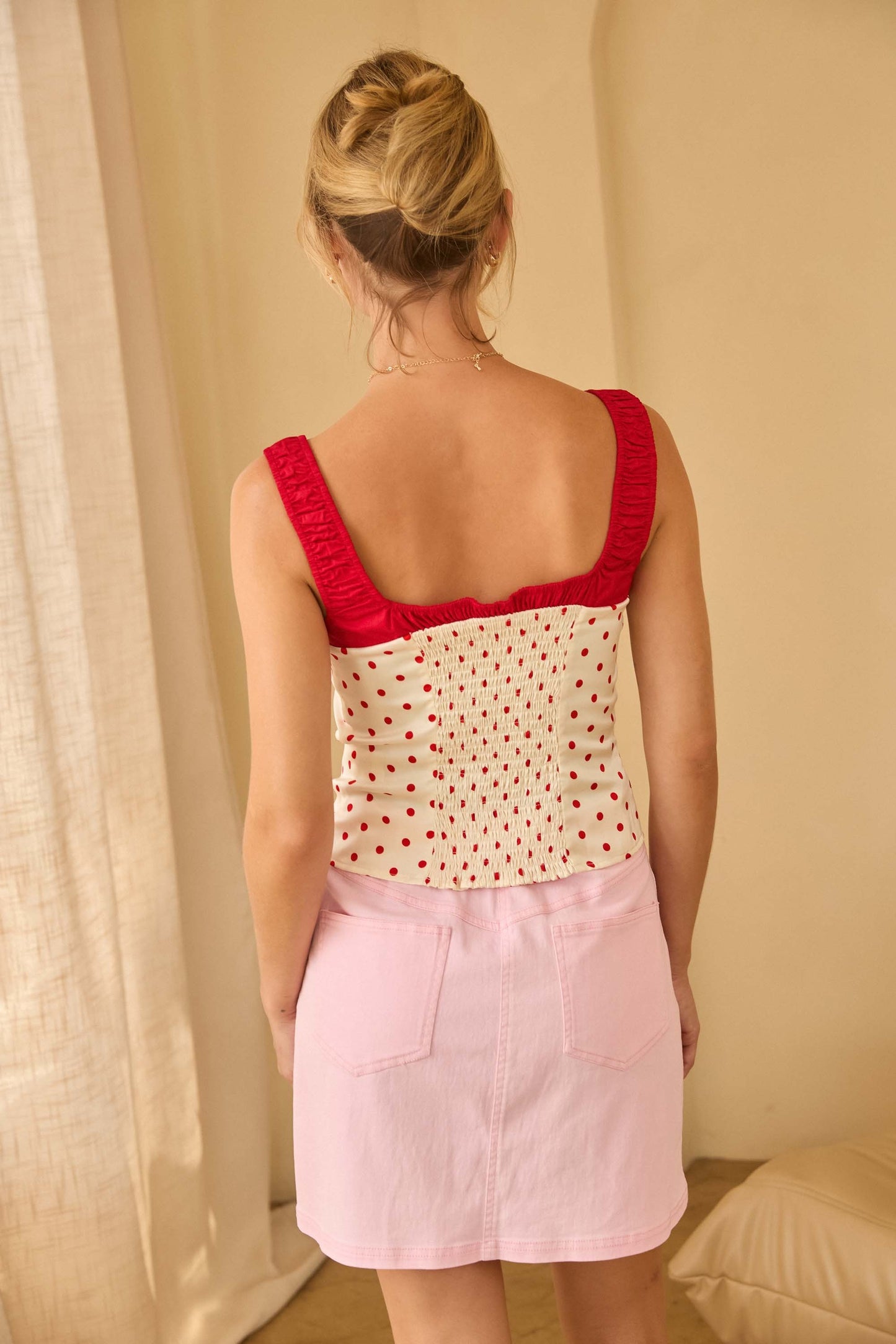 Detailed Polka Dot Top