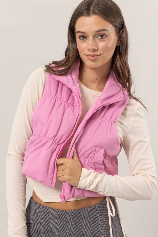 Zipper-Front Puffer Vest