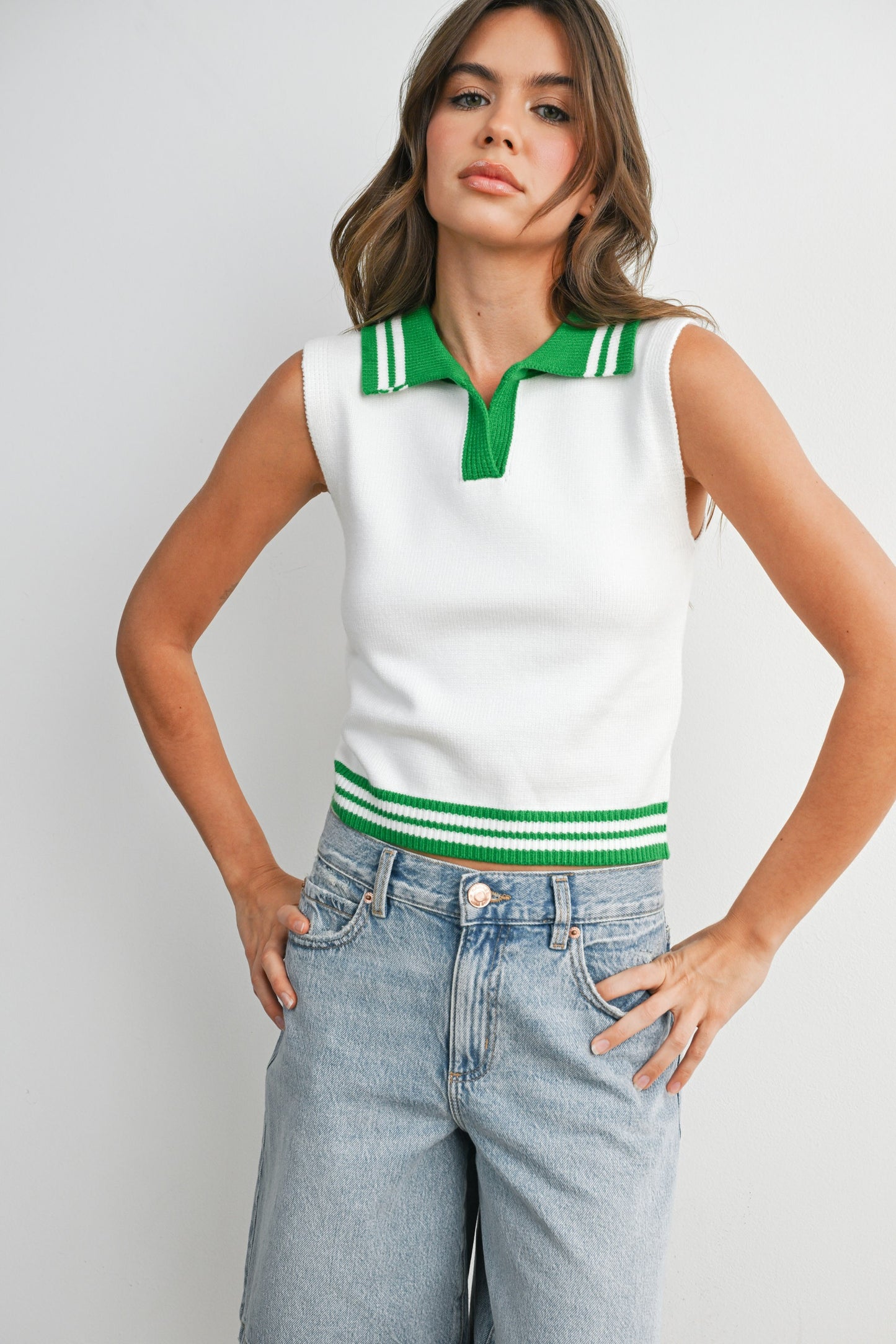 Collared Sweater Tank
