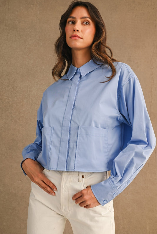 Cropped Button Down Shirt