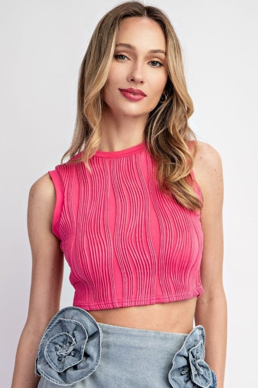 Wave Rib Knit Crop Top