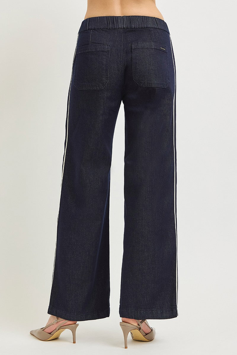 Wide Leg Side Striped Jean