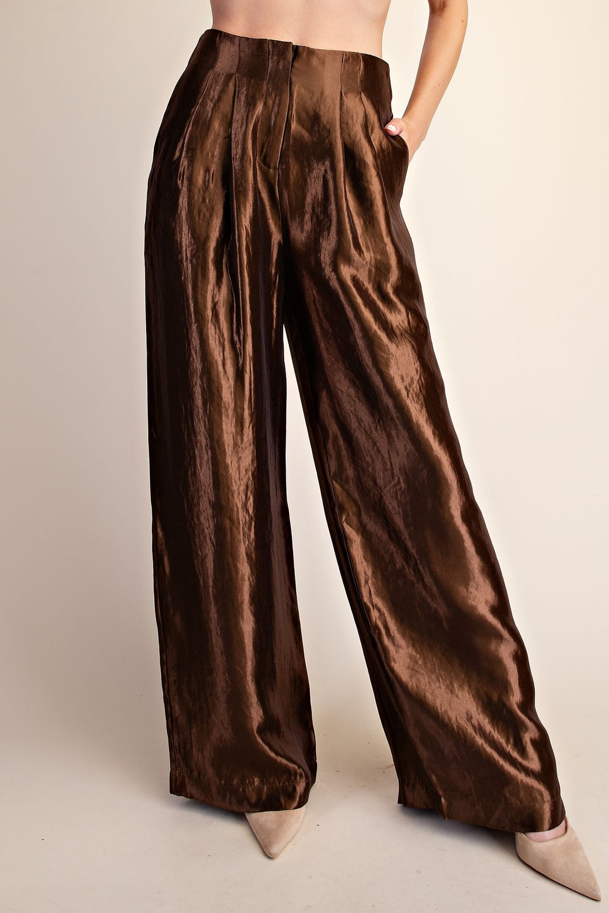 High-Waist Pleated Pants