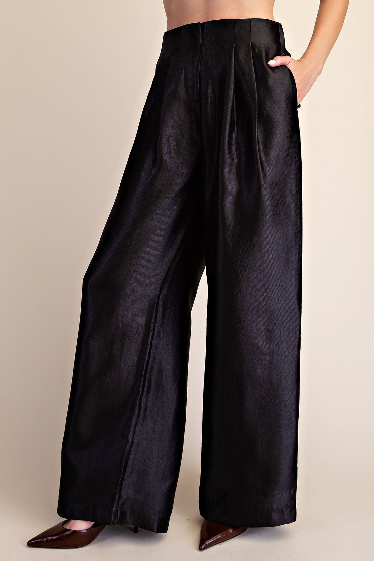 High-Waist Pleated Pants