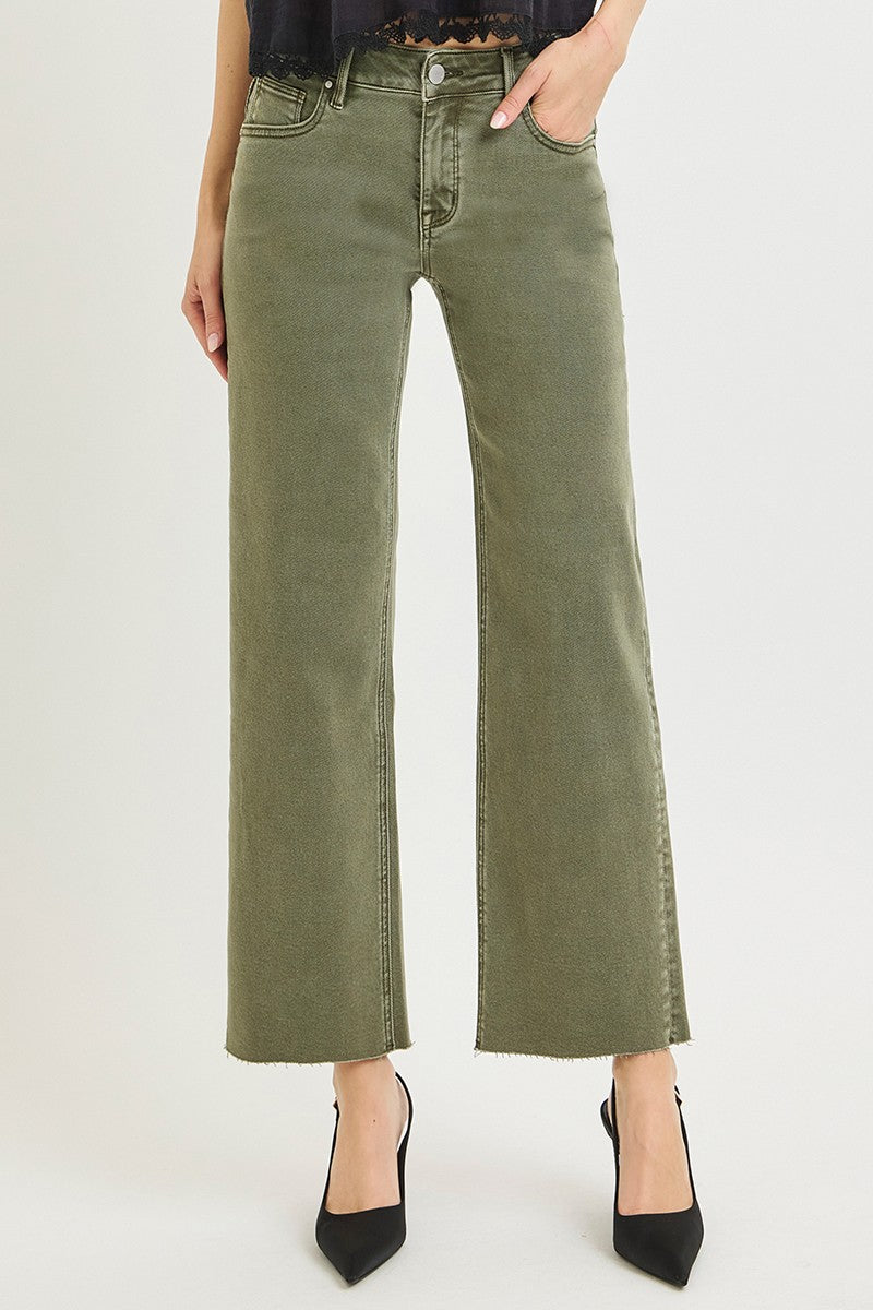 Mid-Rise Burnt Olive Jeans
