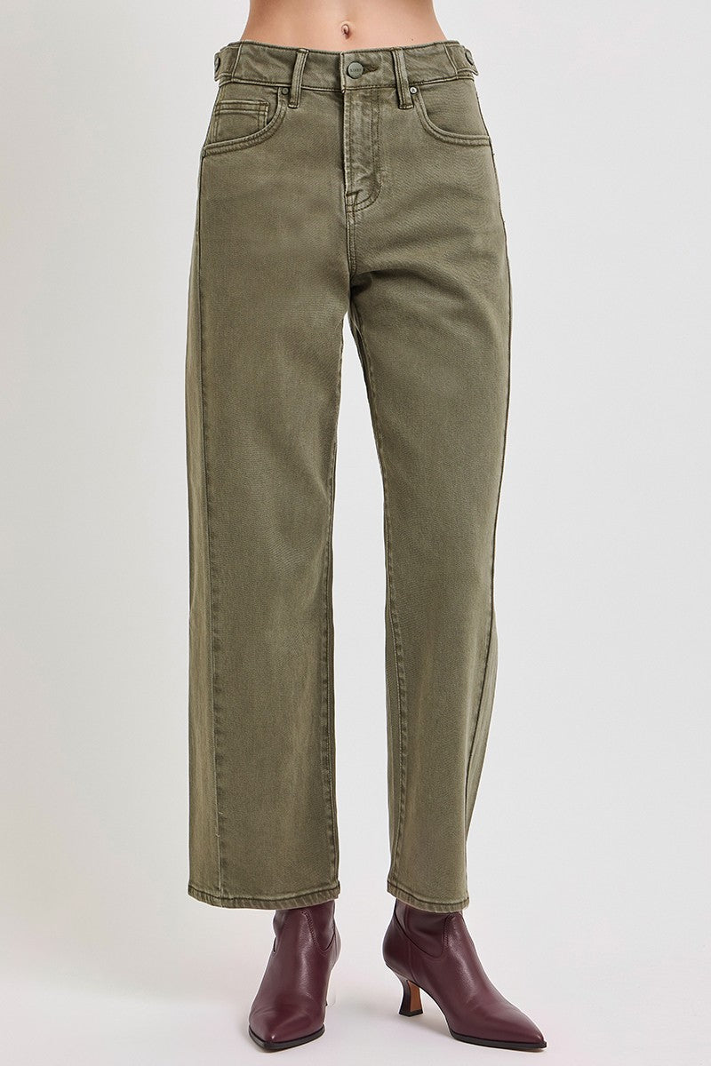 High-Rise Crop Barrel Jeans