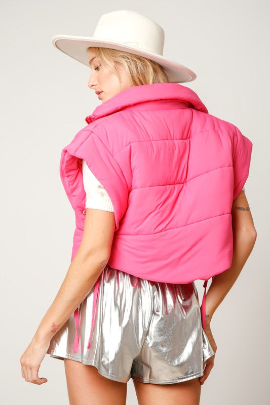 Zip-up Crop Puffer Vest