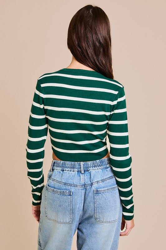 Green Stripe Longsleeve Sweater