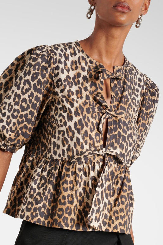 Leopard Peplum Top