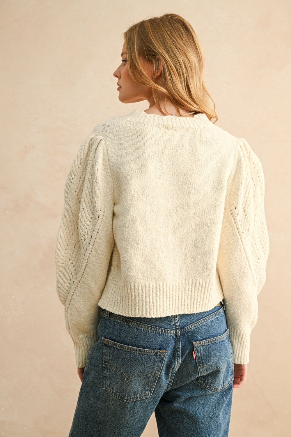 Puff Shoulder Sweater Top