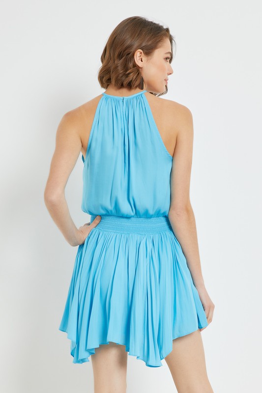 Turks Pleated Halter Dress