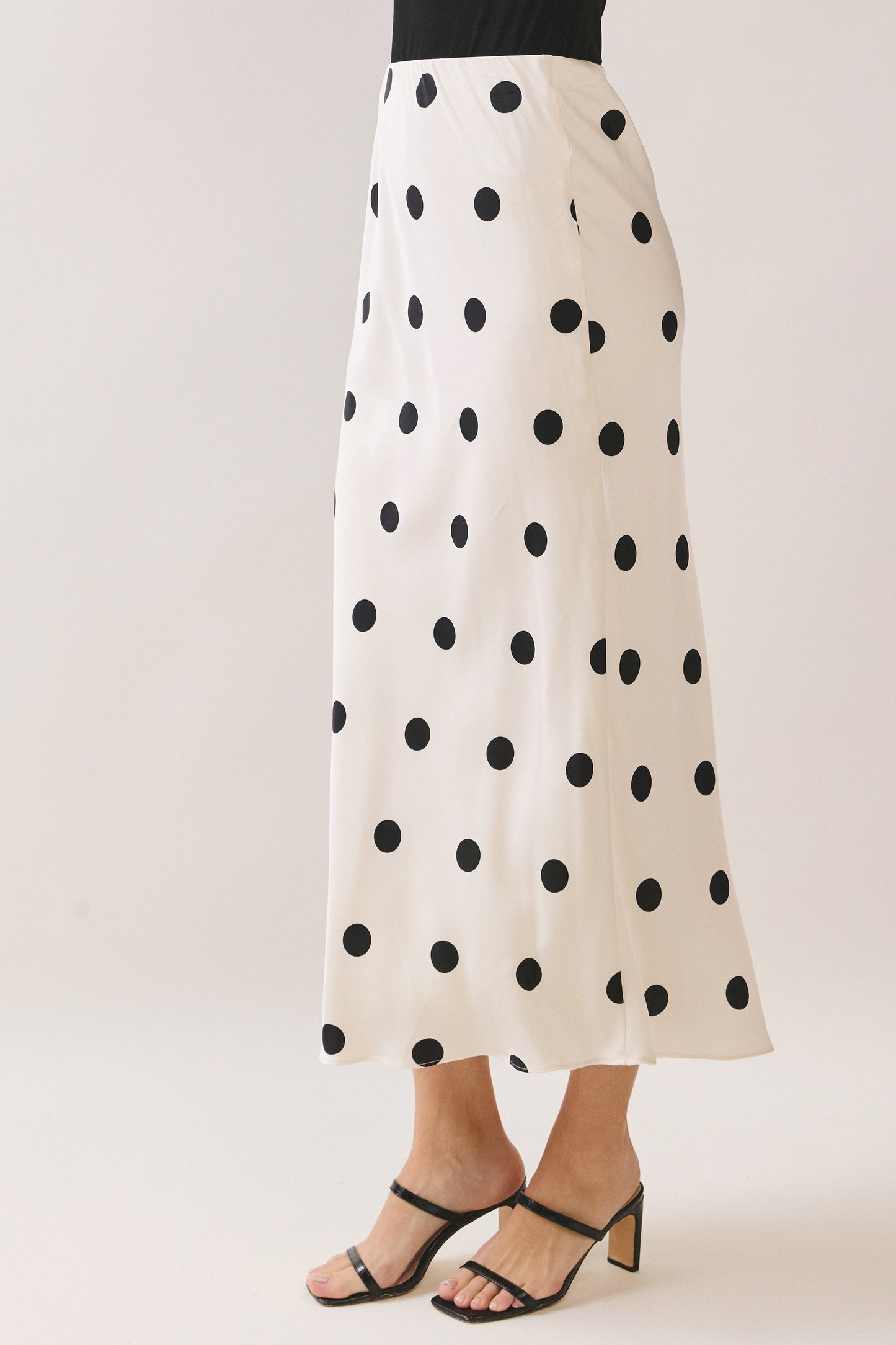 Polka Dot Print Maxi Skirt