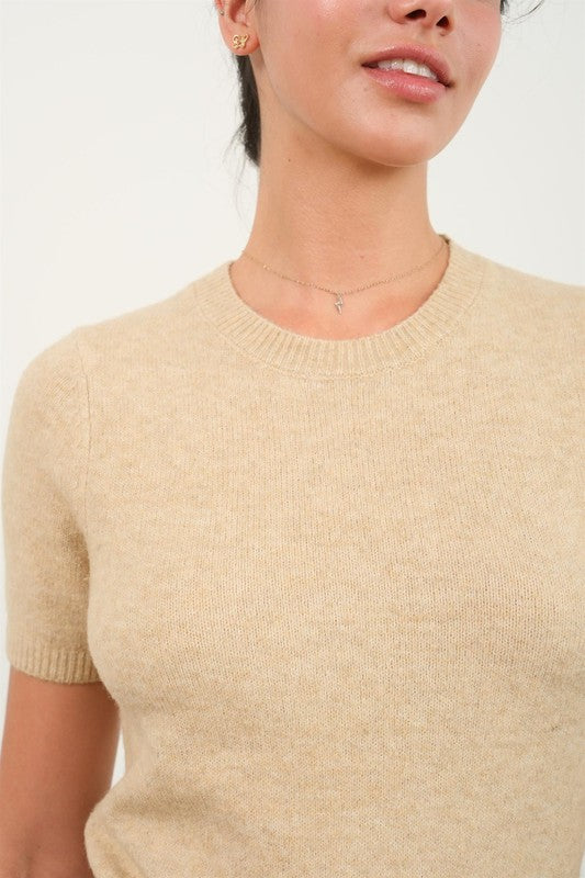 Short Sleeve Knit Sweater