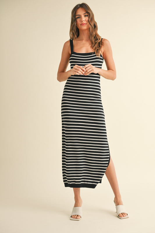 Striped Knitted Midi Dress