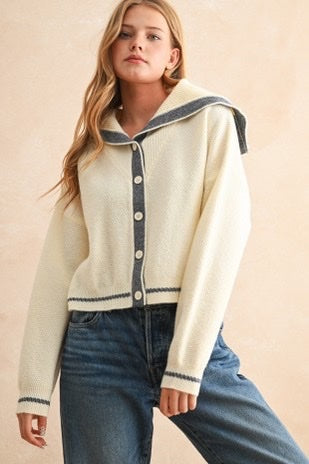 Contrast Sailor Style Sweater