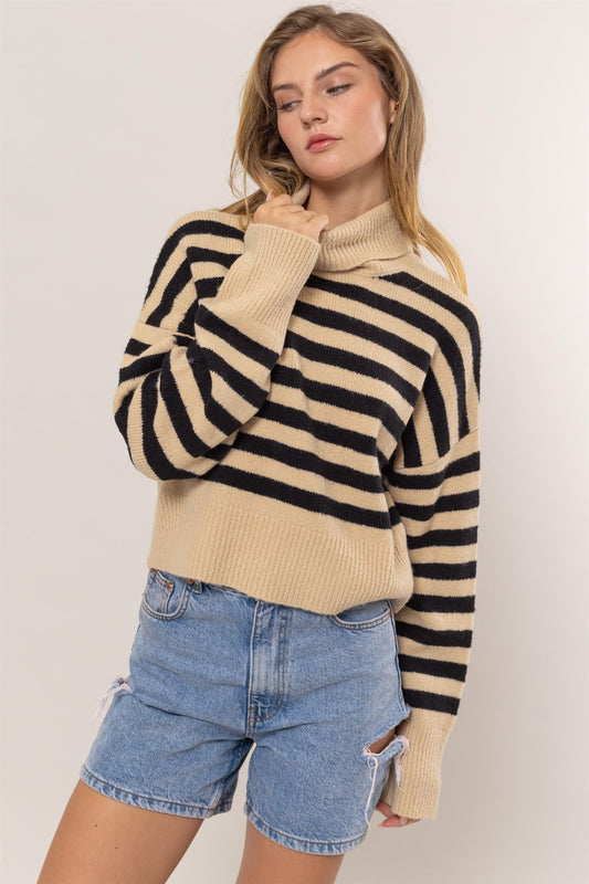 Striped Turtleneck Sweater