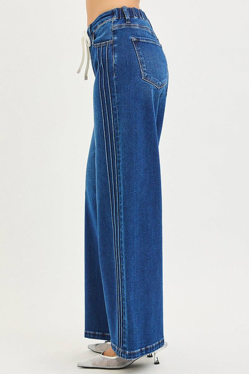 Wide Side Pintuck Detail Jean