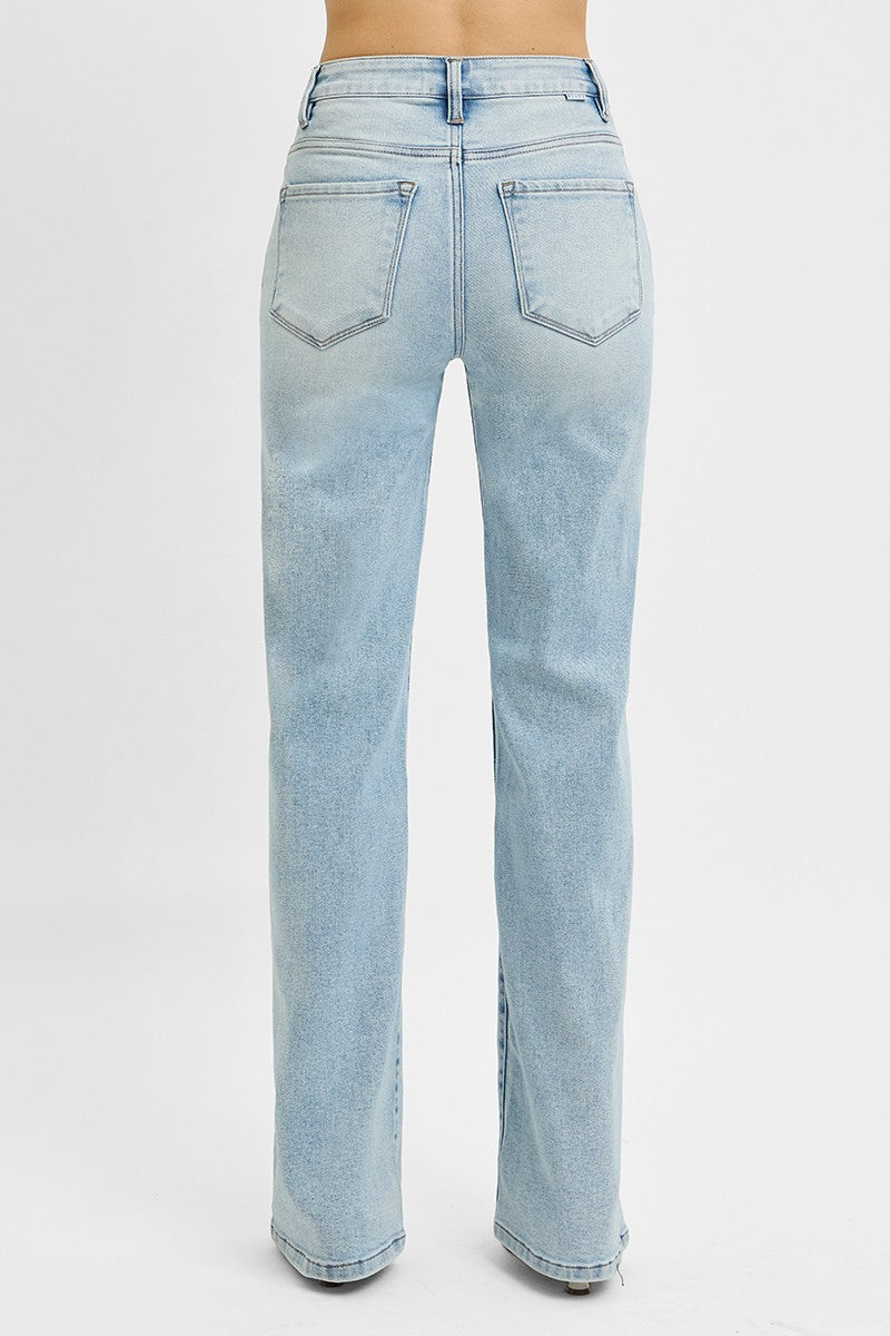 High-Rise Wide-Leg Risen Jeans
