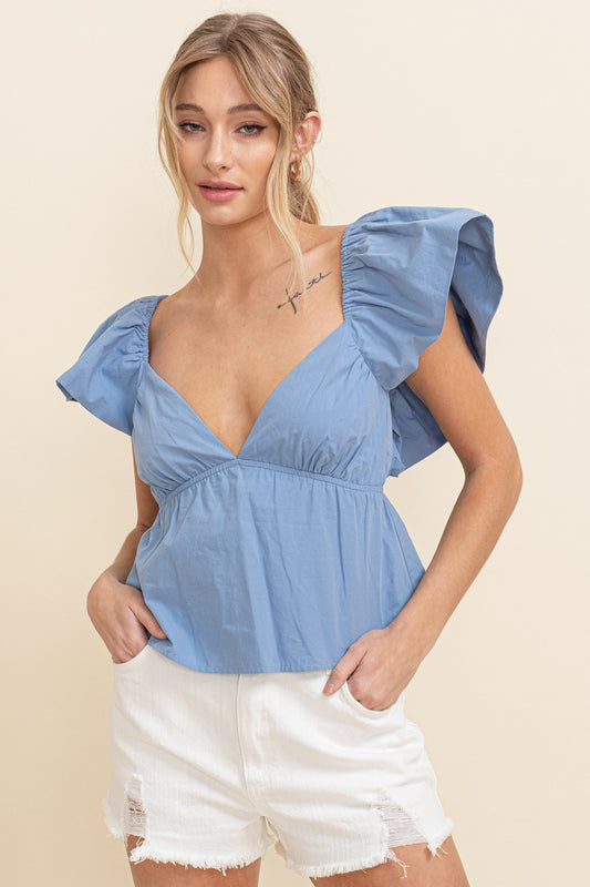 Peplum Open Back Top