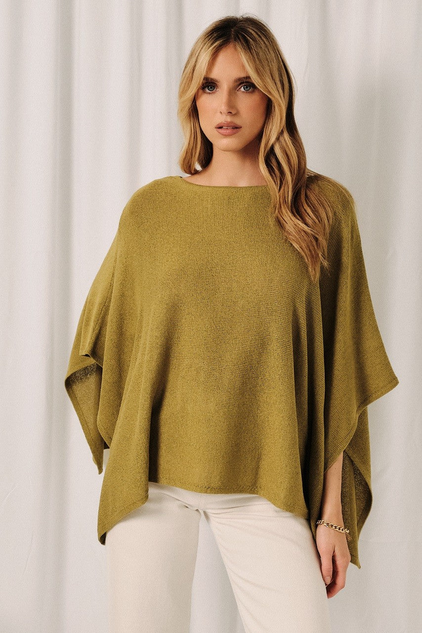 Open Knit Cape Top