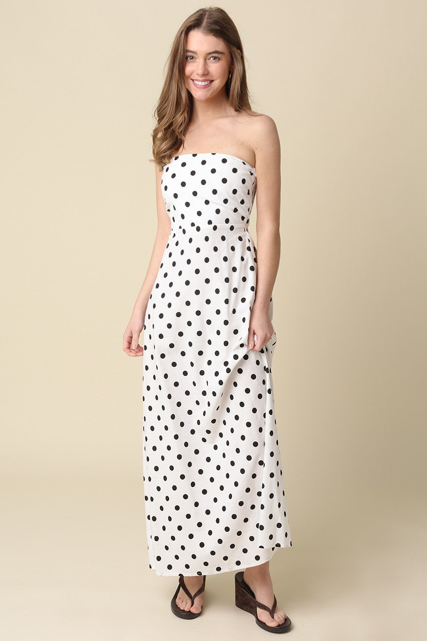 Strapless Polka Dot Dress