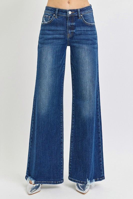 Mid Rise Wide Jeans