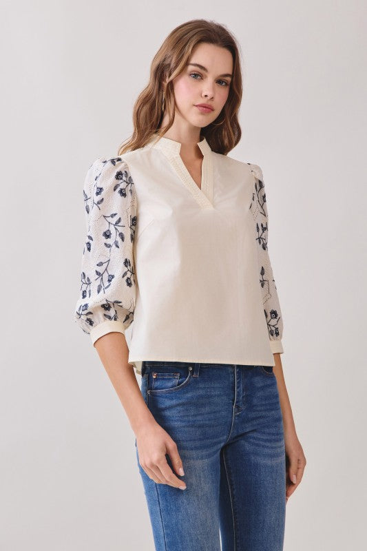 Floral Puff Sleeve Blouse