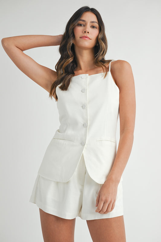 Buttoned Longline Suit Set