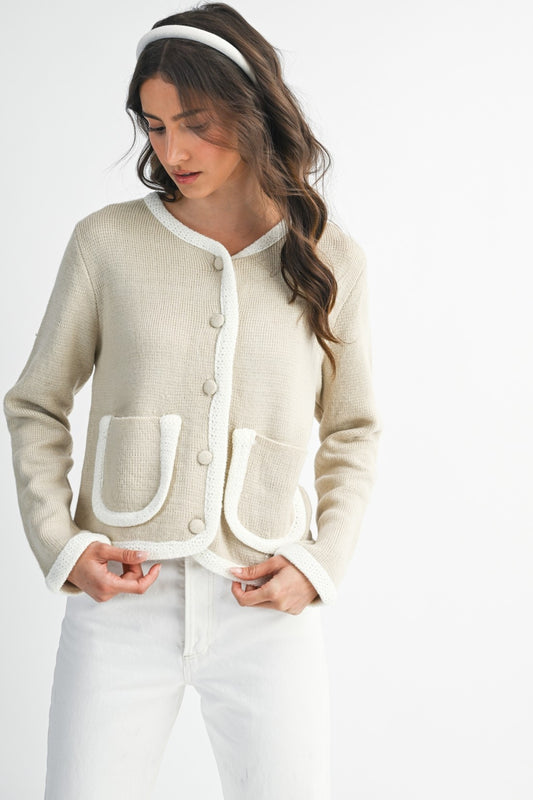 Knit Cardigan With Detailed Pockets