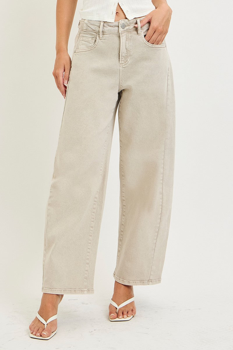 Slouchy Almond Barrel Jean