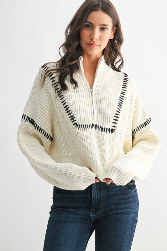 Half-Zip Knit Sweater