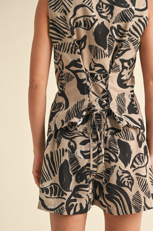 Tropical Print Vest Top