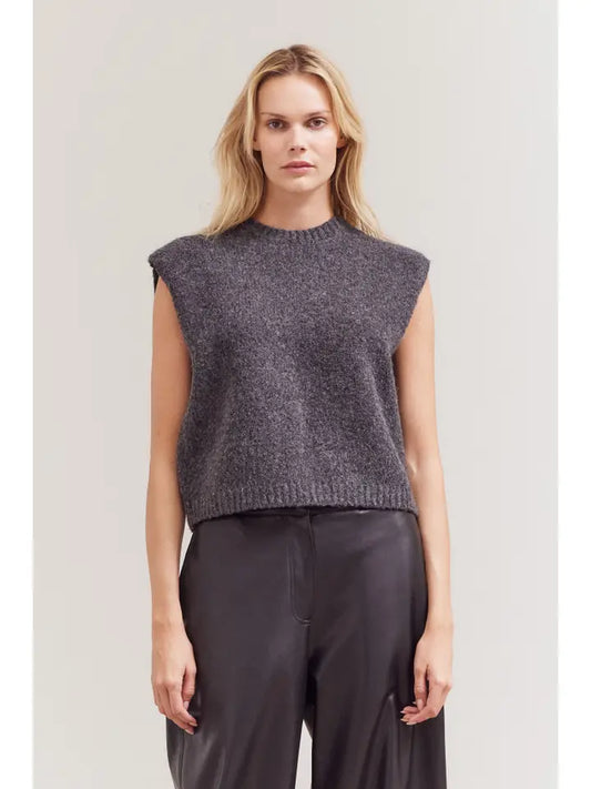 Charcoal Knit Vest