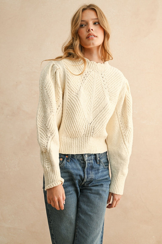Puff Shoulder Sweater Top