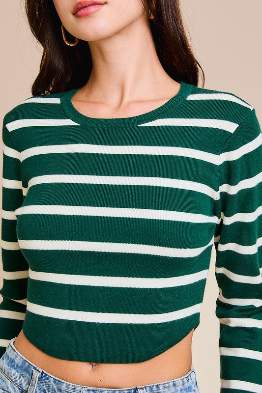 Green Stripe Longsleeve Sweater