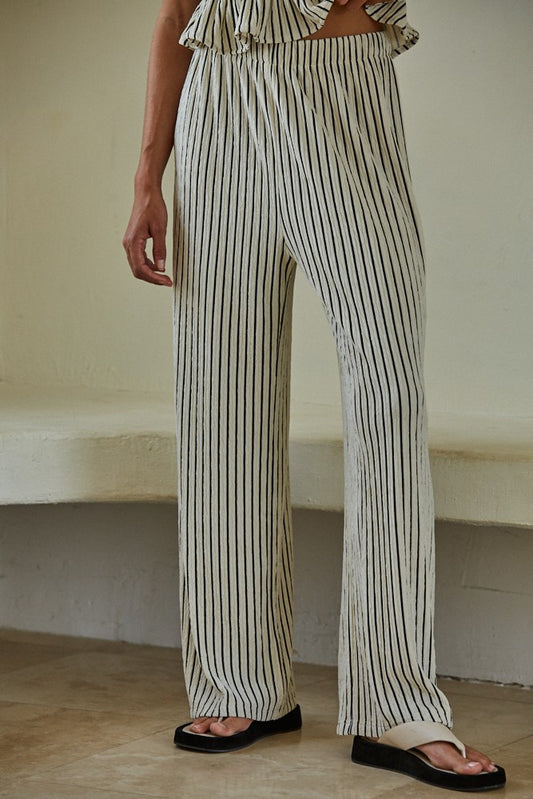 Striped Woven Long Pants